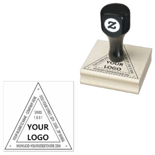 Custom Business Logo Stamp  Modern Triangle Design