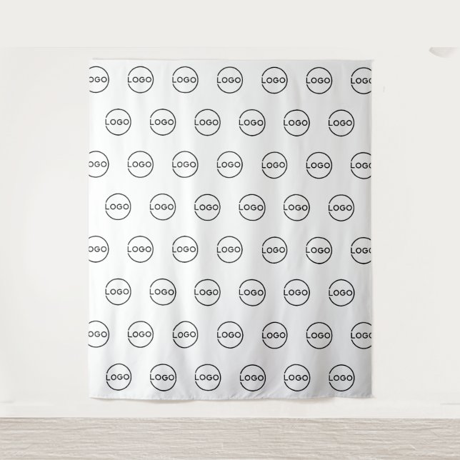 Custom Business Logo Step and Repeat Tapestry (Front)