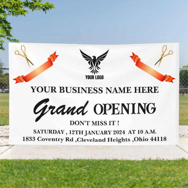 Custom Business Logo Store Shop Grand Opening  Banner (Outside)
