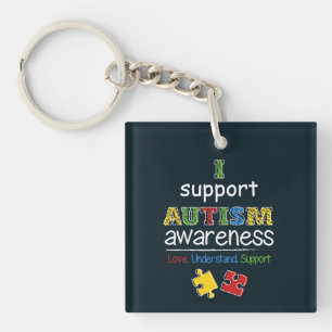 Custom Business Logo Support Autism Awareness Keychain