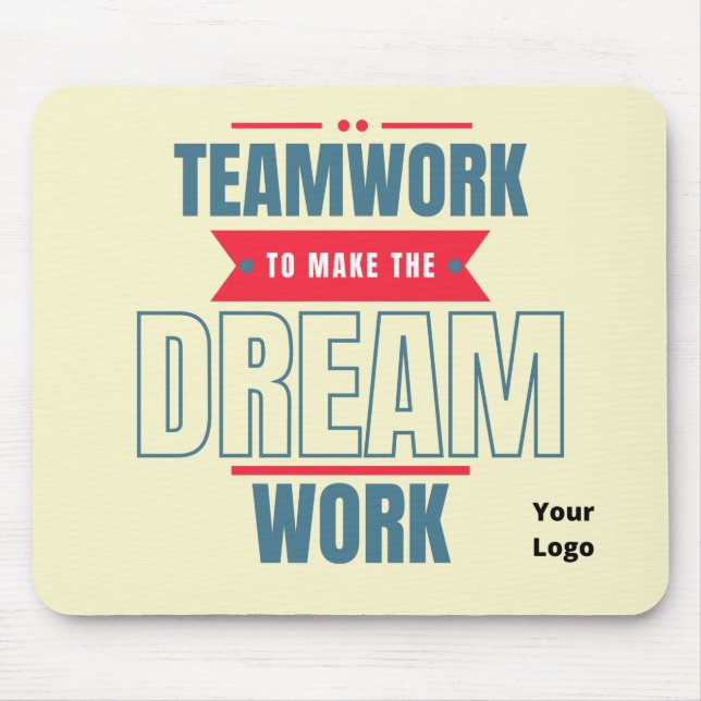 Custom Business Logo Team Motivational Mouse Mat (Front)