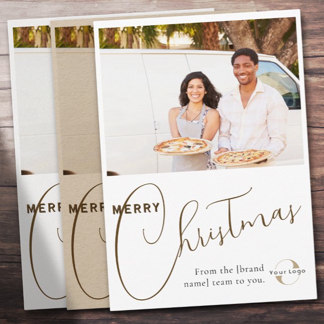 Custom Business logo, team photo & greeting Brand Holiday Card (Creator Uploaded)