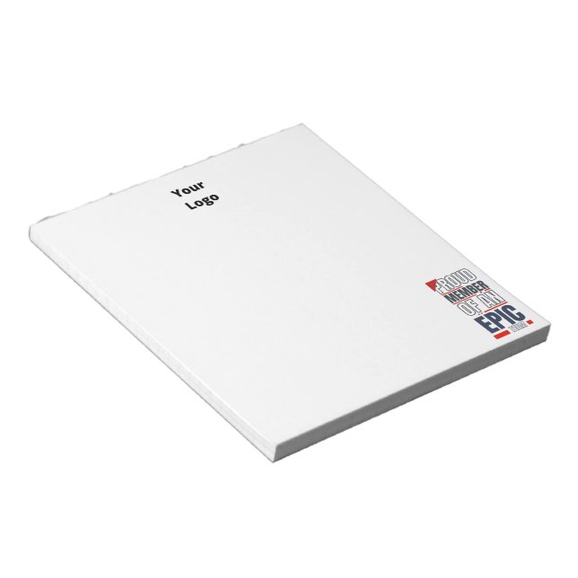 Custom Business Logo Teamwork Motivational Notepad (Angled)