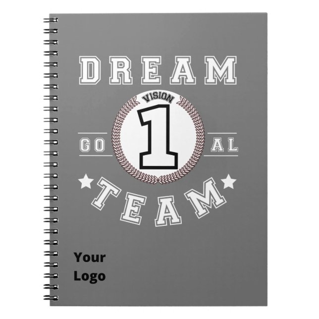 Custom Business Logo Teamwork Motivational Office Notebook (Front)