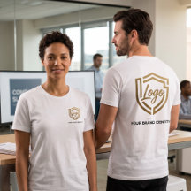 Custom Business Logo Tee Front & Back Brand Swag