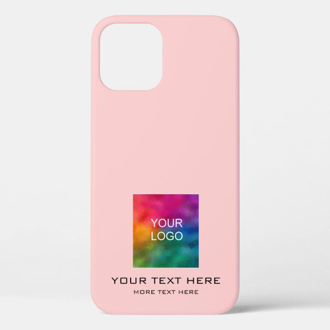 Custom Business Logo Template Elegant Pink Peach Case-Mate iPhone Case (Back)