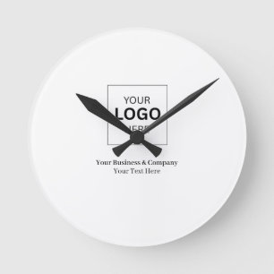 Custom Business Logo Template Round Clock