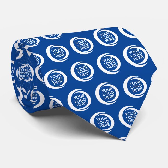 Custom Business Logo Template Royal Blue Tie (Rolled)