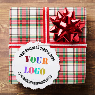 Custom Business Logo Text Christmas Ornament Card