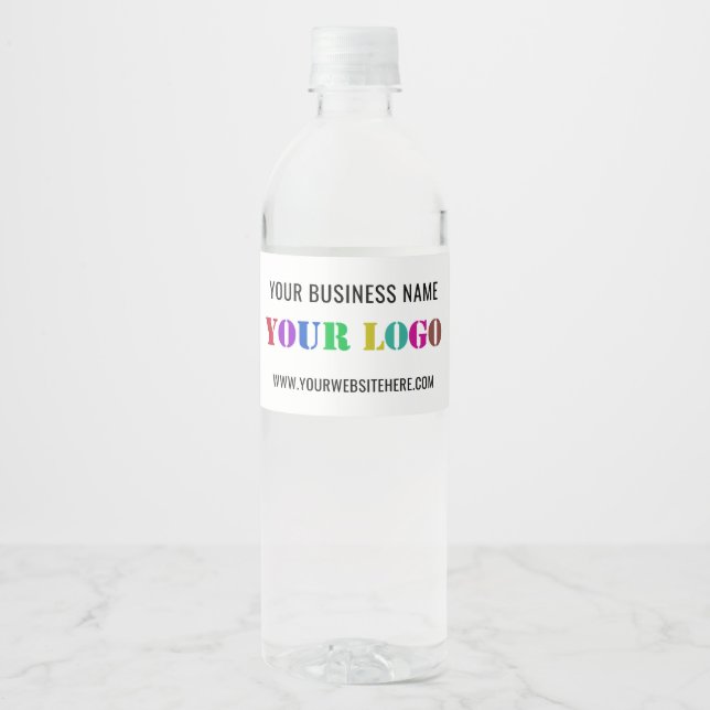 Custom Business Logo Text Company Bottle Labels (Front)