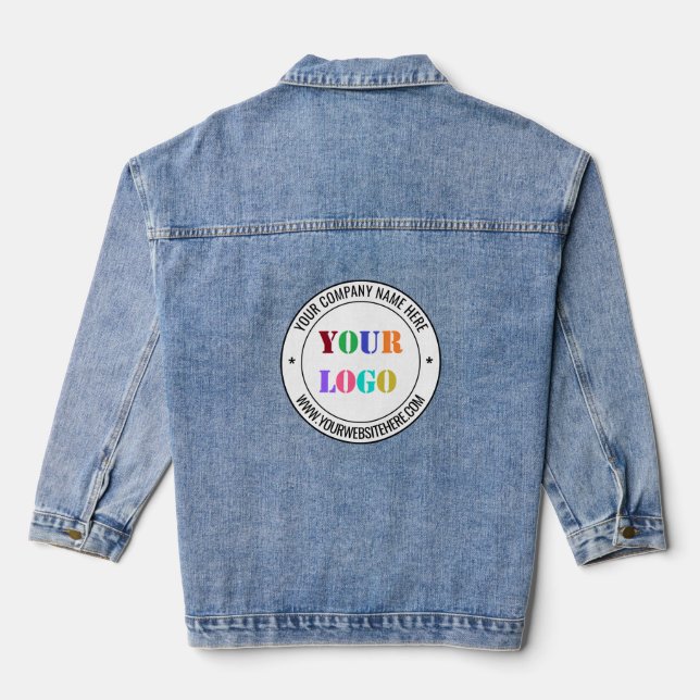 Custom Business Logo Text Company Denim Jacket (Back)