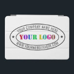 Custom Business Logo Text Company iPad Air Cover<br><div class="desc">Custom Font and Colours - iPad Covers with with Business Logo Company Stamp - Personalized Website - Text Promotional Professional Customizable Stamp iPad Cases Gift - Add Your Logo - Image / Name - Company / Website - Information - Resize and move or remove and add elements / text with...</div>