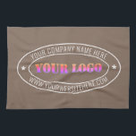 Custom Business Logo Text Company Kitchen Towel<br><div class="desc">Kitchen Towels with Custom Business Logo Company Stamp - Personalized Website - Text Promotional Professional Customizable Stamp Gift - Add Your Logo - Image / Name - Company / Website - Information - Resize and move or remove and add elements / text with customization tool. Choose / add your colour...</div>