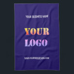 Custom Business Logo Text Company Kitchen Towel<br><div class="desc">Custom Colours and Fonts - Personalized Kitchen Towels with Your Company Logo and Name Text Info Business Promotional or Modern Personal Kitchen Towel / Gift - Make Unique Your Own Design - Add Your Logo - Image - Photo or QR Code / Name - Info or Custom Text - Resize...</div>