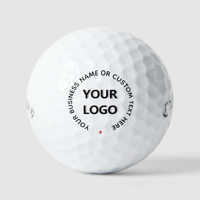 Custom Business Logo Text Company Stamp Golf Balls (Front)