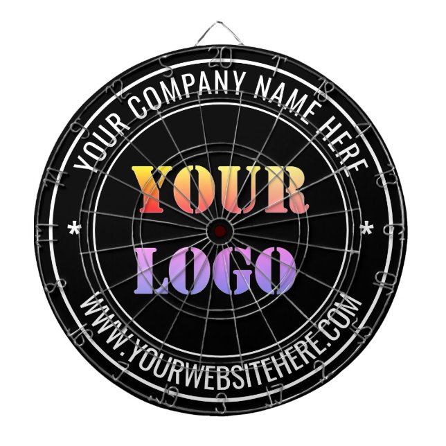 Custom Business Logo Text Dart Board - Your Colour (Front)