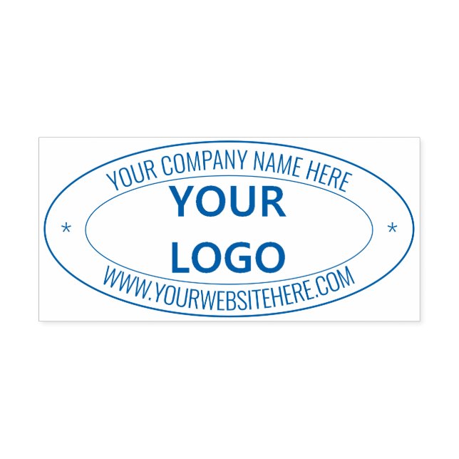 Custom Business Logo Text Oval Self-Inking Stamp (Design)