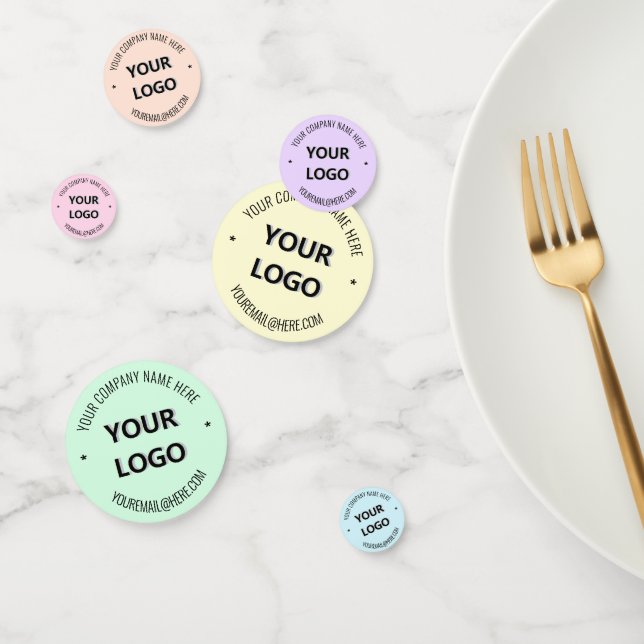 Custom Business Logo Text Party Confetti Template (Group)