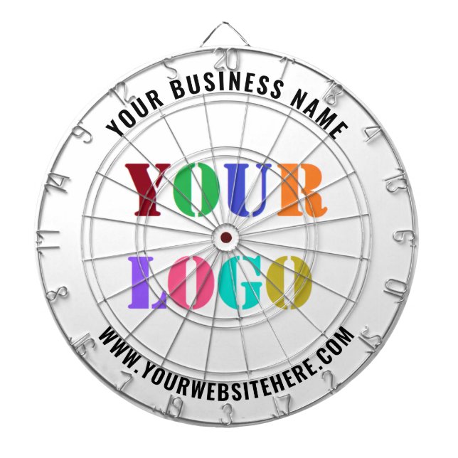 Custom Business Logo Text Personalized  Dart Board (Front)