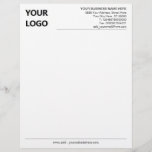 Custom Business Logo Text Personalized Letterhead<br><div class="desc">Custom Colours and Font - Your Business Letterhead with Logo - Add Your Logo - Image / Business Name - Company / Address - Contact Information / more - Resize and move or remove and add elements / image with Customization tool. Choose font / size / colour ! Good Luck...</div>