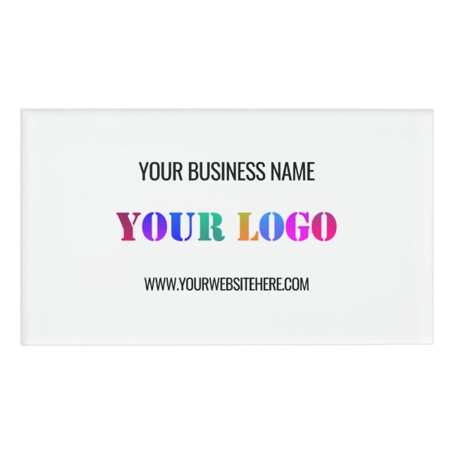 Custom Business Logo Text Personalized Name Tag (Front)