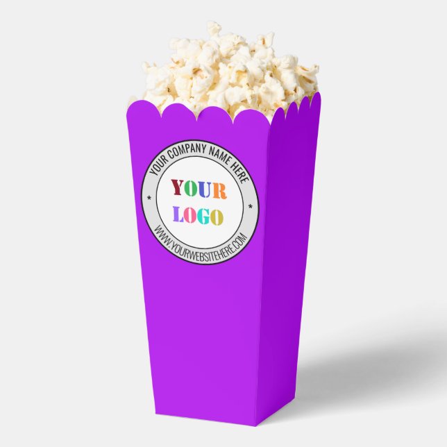 Custom Business Logo Text Popcorn Box Your Colours (Popped)