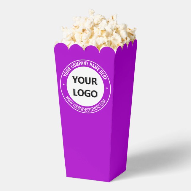 Custom Business Logo Text Popcorn Boxes Template (Popped)