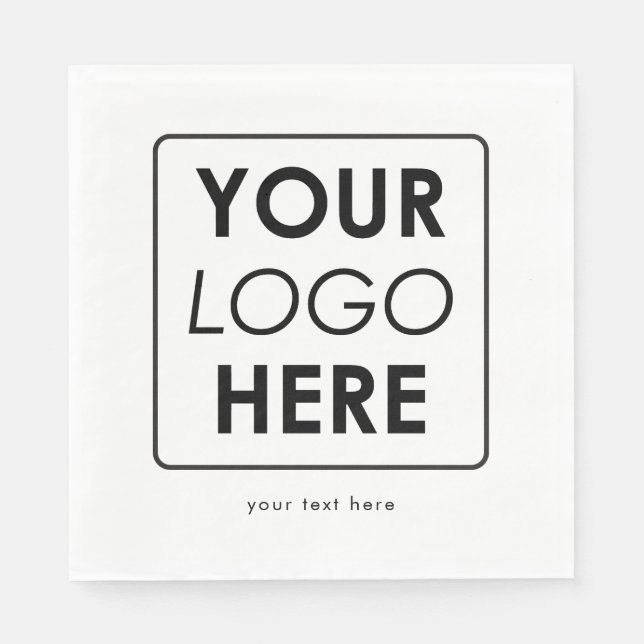 Custom Business Logo & Text Professional Napkin (Front)