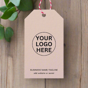 Custom Business Logo & Text Promotional Blush Pink Gift Tags