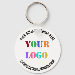 Custom Business Logo Text Promotional Social Media Keychain