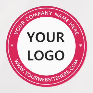 Custom Business Logo Text Round Labels Example