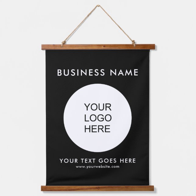 Custom Business Logo Text Template Promotional Hanging Tapestry (Front)