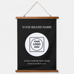 Custom Business Logo Text Wall Branding Template Hanging Tapestry