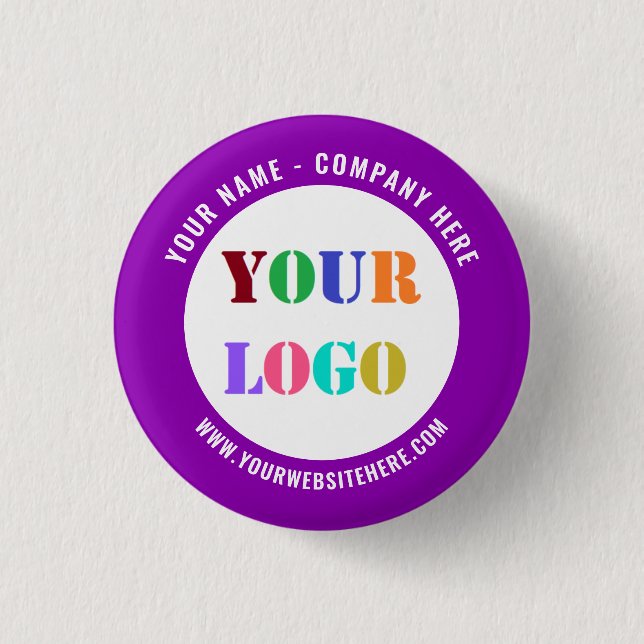 Custom Business Logo Text Your Promotional Button (Front)