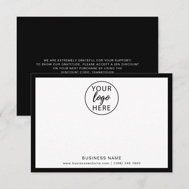 Custom Business Logo Thank You Card (Front/Back)