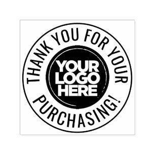 Custom Business Logo Thank You Circle Text Simple Self-inking Stamp