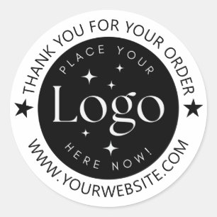 Custom Business Logo Thank You For Your Order Star Classic Round Sticker