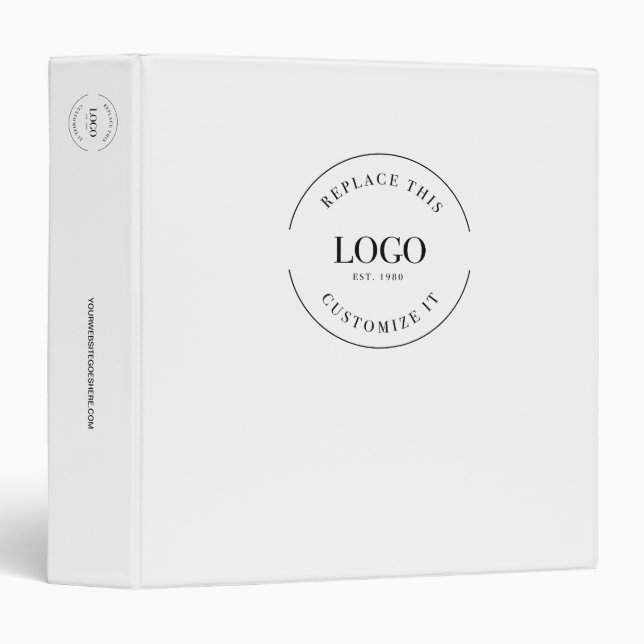 Custom Business logo website minimalist Simple Binder (Front/Spine)