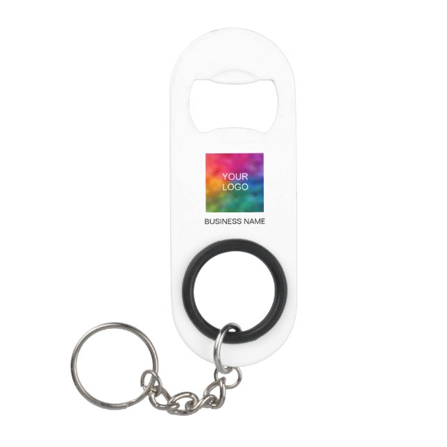 Custom Business Logo Website Url QR Code Template Keychain Bottle Opener (Front)