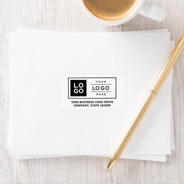 Custom Business Logo White Address Mailing Label (Insitu)