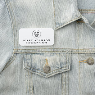 Custom Business Logo White Employee Magnetic  Name Tag