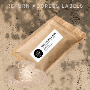 Custom Business Logo white return address label
