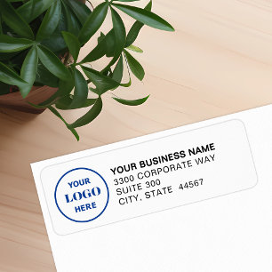 Custom Business Logo White Return Address Label