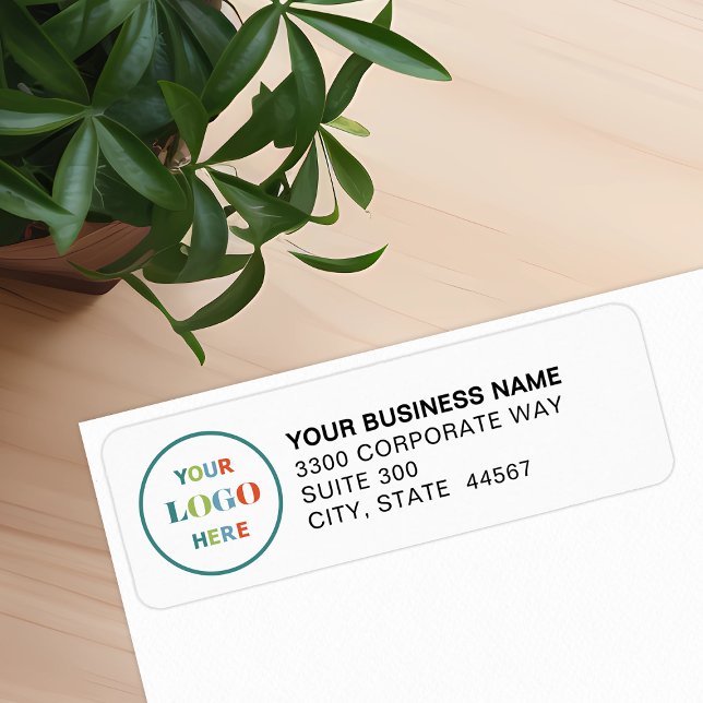 Custom Business Logo White Return Address Label (Creator Uploaded)