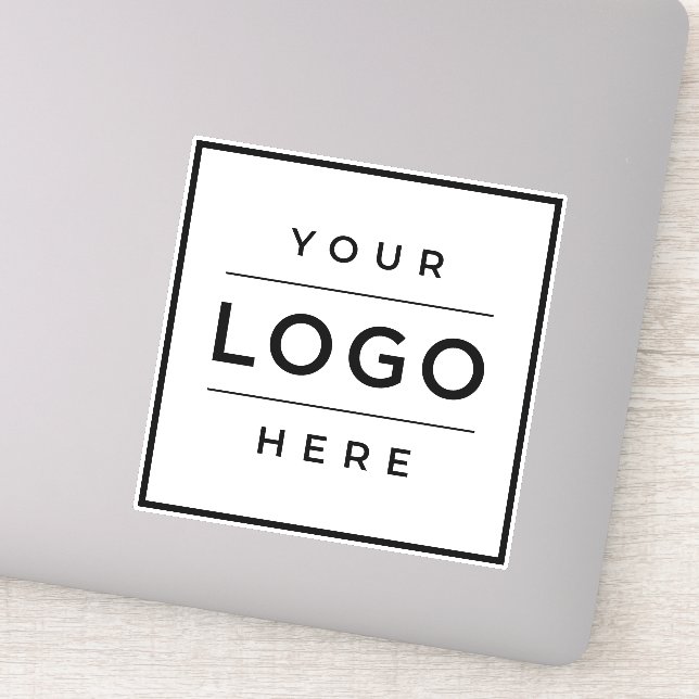 Custom Business Logo White Vinyl Square (Detail)