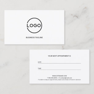 Custom Business Logo with Custom Text Appointment Card