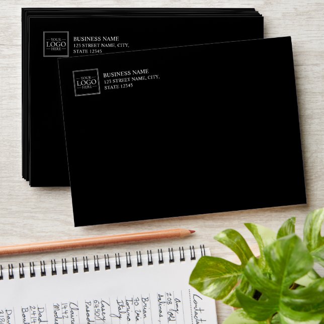 Custom Business Logo with Custom Text Envelope (Stacked)
