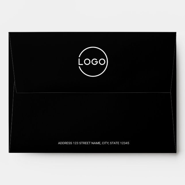Custom Business Logo with Custom Text Envelope (Back (Top Flap))