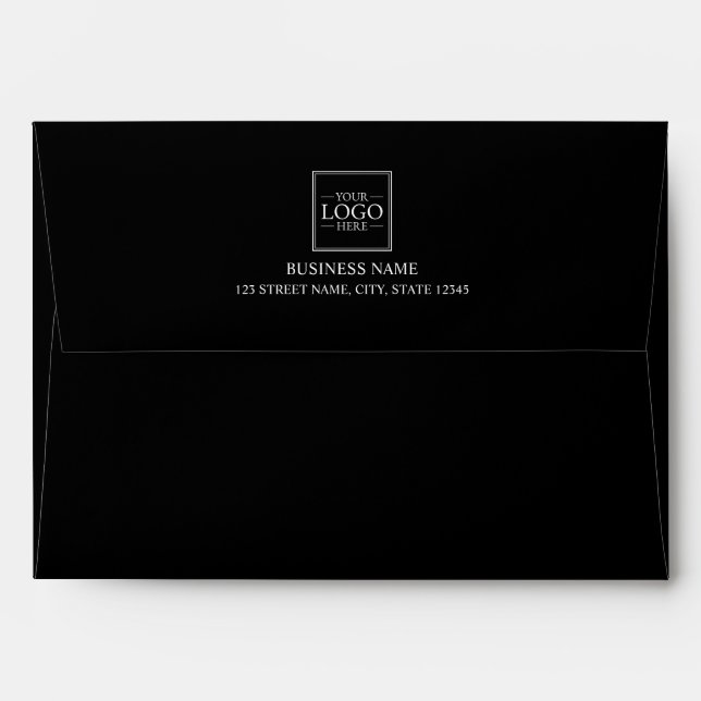 Custom Business Logo with Custom Text Envelope (Back (Top Flap))