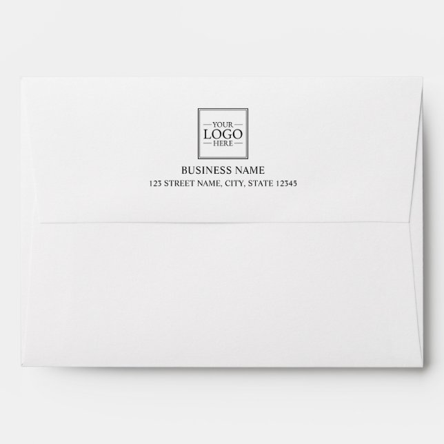 Custom Business Logo with Custom Text Envelope (Back (Top Flap))